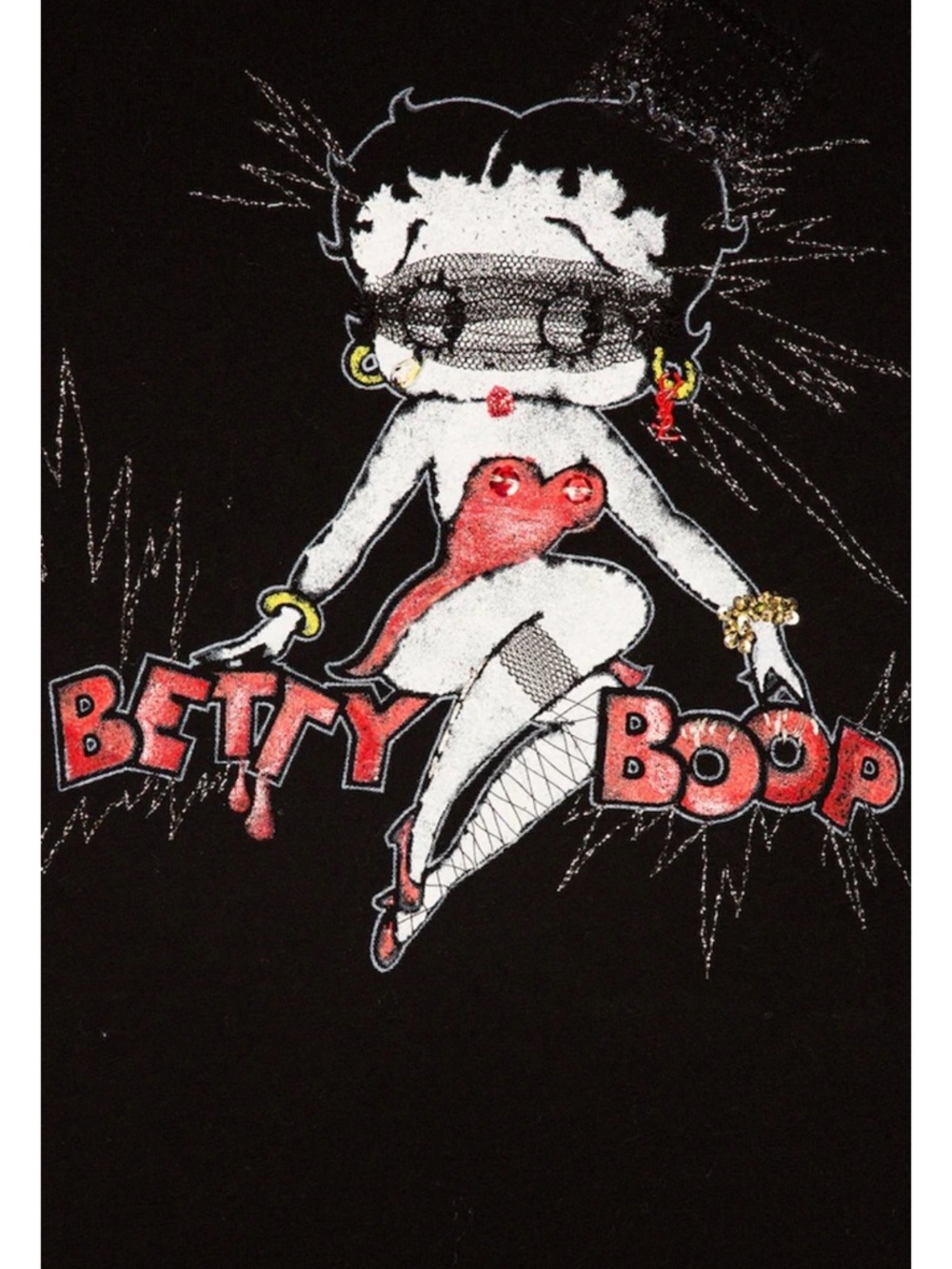 SAINT LAURENT Betty Boop Embroidered Tee M